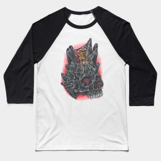 Black Crystal Skull Baseball T-Shirt